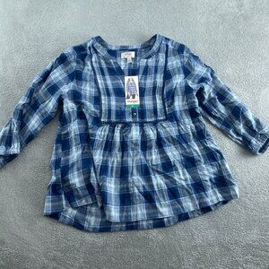Wrangler Womens Blue Plaid Viscose Tunic Top XL NWT 5924